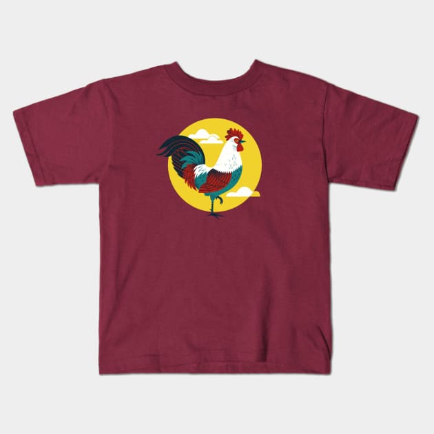 Cock-a-doodle-doo Kids T-Shirt by Lucie Rice Illustration and Design, LLC